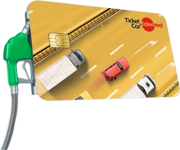 Tarjeta Ticket Car de Edenred con una bomba de combustible